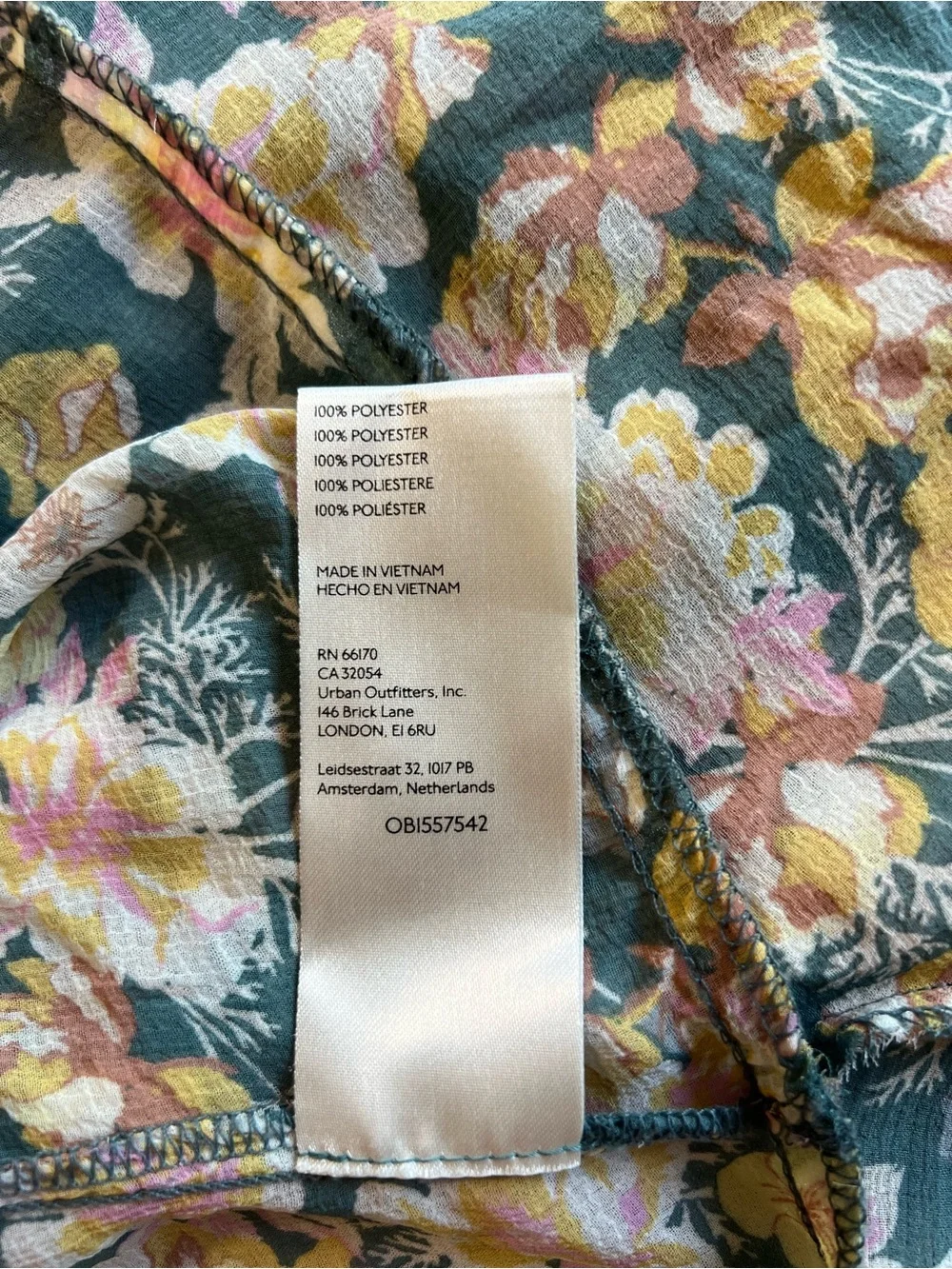 Free People Green Floral Tie-Front Blouse